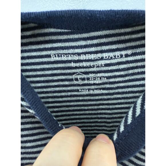 Burt's Bees Beekeeper Sleep Sack Gender Neutral Striped Organic 12-18M - Picture 3 of 4